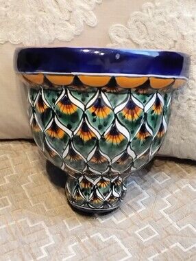 Mexican Talavera Wall Planter Handmade Handpainted Pottery Planter Wall Pocket